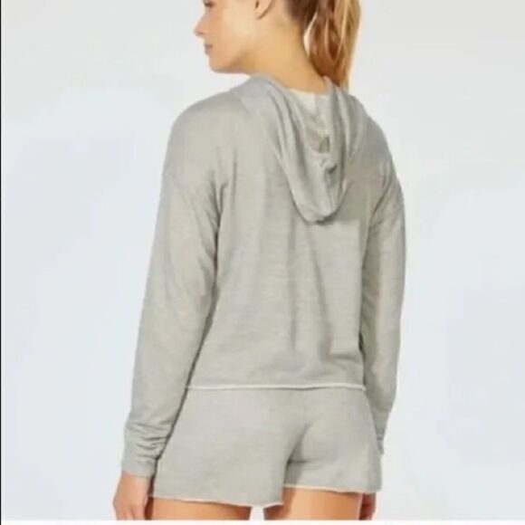 Wildfox Star Cropped Hoodie Sweatshirt Grey Large - Picture 2 of 8